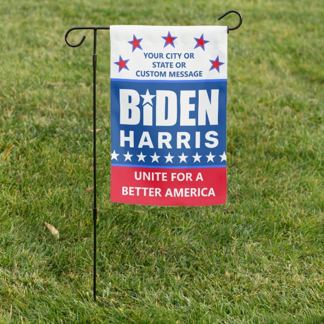 Biden Harris 2024 Election Political Double Sided Garden Flag (In SItu)