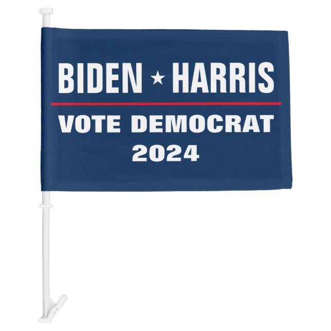Biden Harris 2024 election vote democrat political Car Flag (Front)