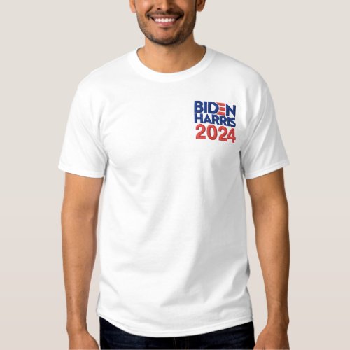 Biden Harris 2024 Embroidered T_Shirt
