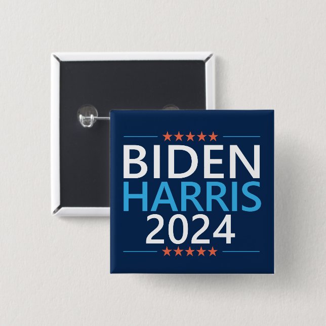 Biden Harris 2024 for President US Election Button (Front & Back)