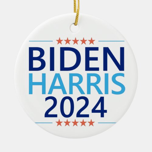 Biden Harris 2024 for President US Election Ceramic Ornament