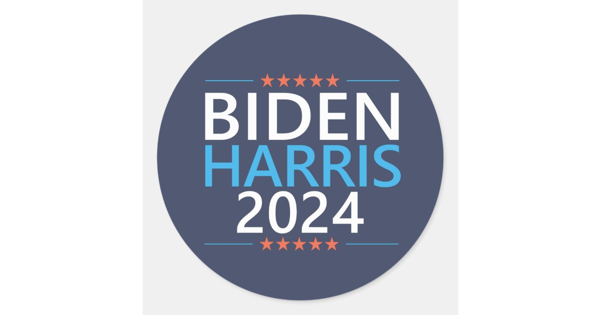 Biden Harris 2024 for President US Election Classic Round Sticker Zazzle