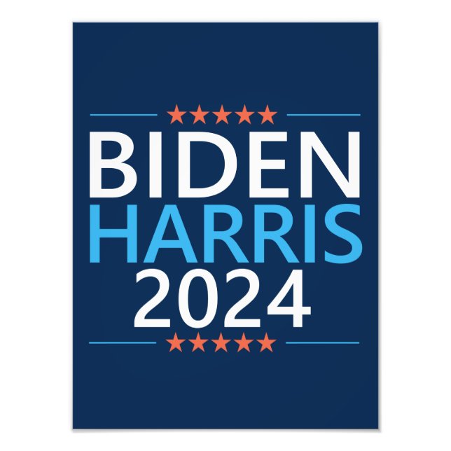 Biden Harris 2024 for President US Election Photo Print (Front)