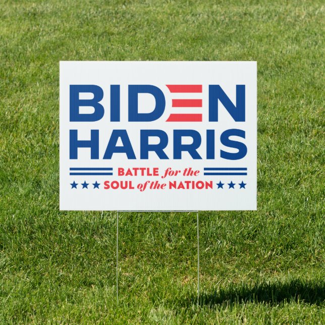 Biden Harris 2024 for the soul of the nation Sign (Insitu)