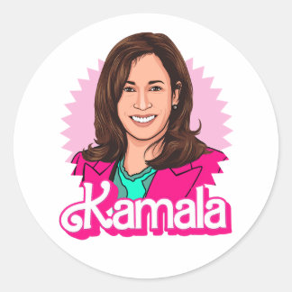 Biden Harris 2024 in Pink Classic Round Sticker