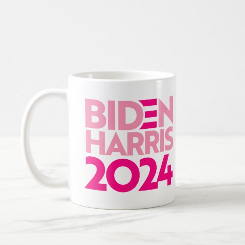 Biden Harris 2024 in Pink Coffee Mug