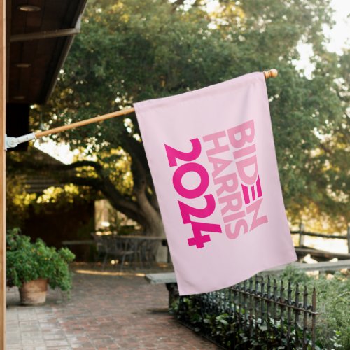 Biden Harris 2024 in Pink House Flag