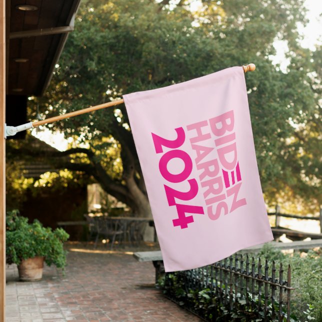 Biden Harris 2024 in Pink House Flag (In SItu)