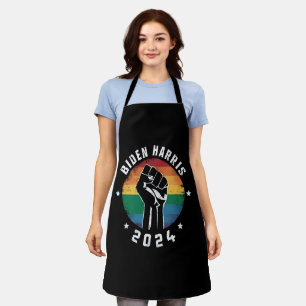 Biden Harris 2024 LGBT Rainbow Gay Pride Election  Apron