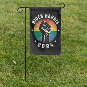 Biden Harris 2024 LGBT Rainbow Gay Pride Election Garden Flag