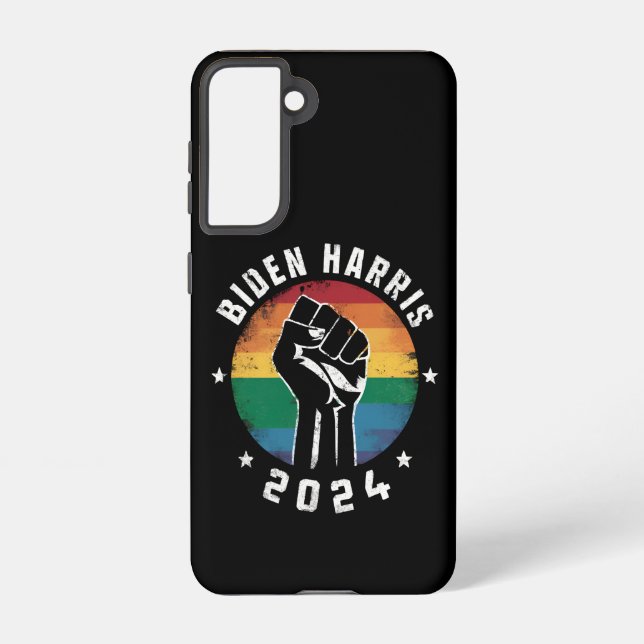 Biden Harris 2024 LGBT Rainbow Gay Pride Election  Samsung Galaxy Case (Back)
