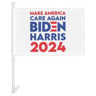 Biden / Harris - 2024 - Make America Care Again Ca Car Flag