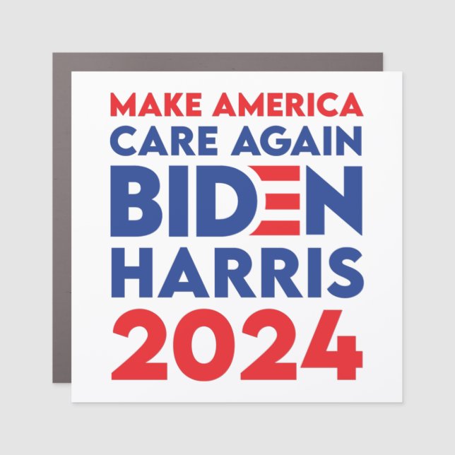Biden / Harris - 2024 - Make America Care Again Car Magnet (Front)