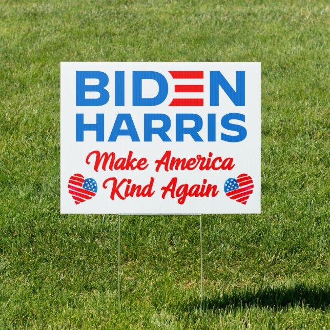Biden Harris 2024 Make America kind again yard Sign (Insitu)