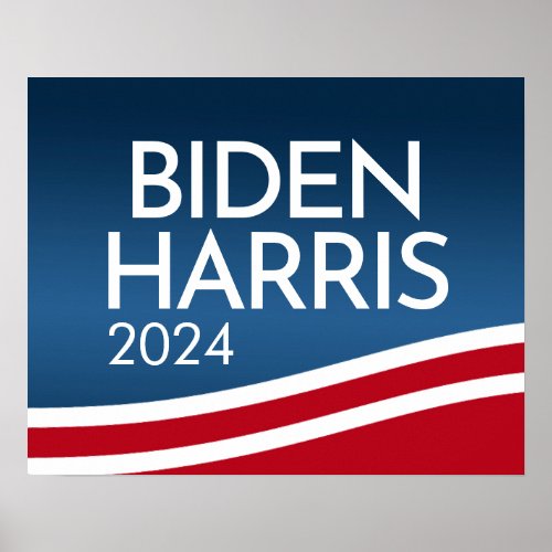 Biden Harris 2024 _ Modern Wave Design Button Poster