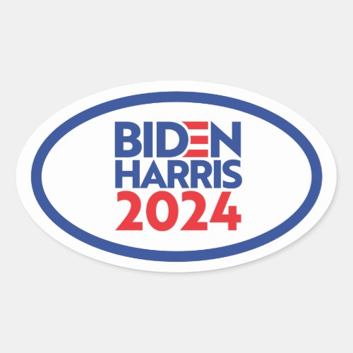 Biden Harris 2024 Oval Sticker