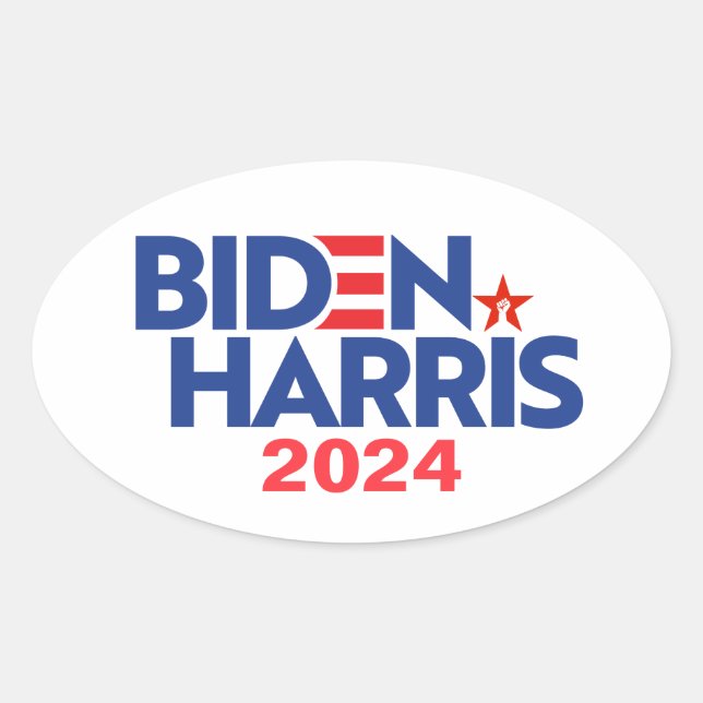 Biden Harris 2024 Oval Sticker (Front)