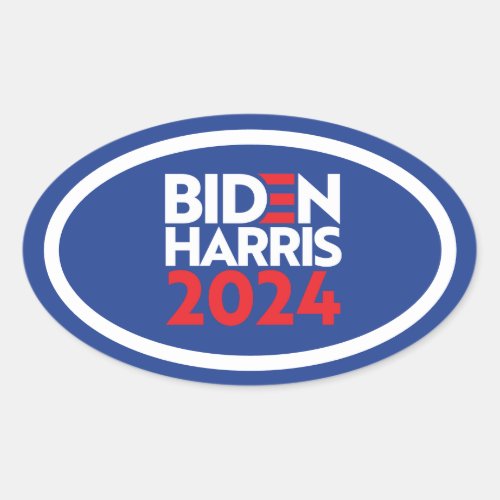 Biden Harris 2024 Oval Sticker