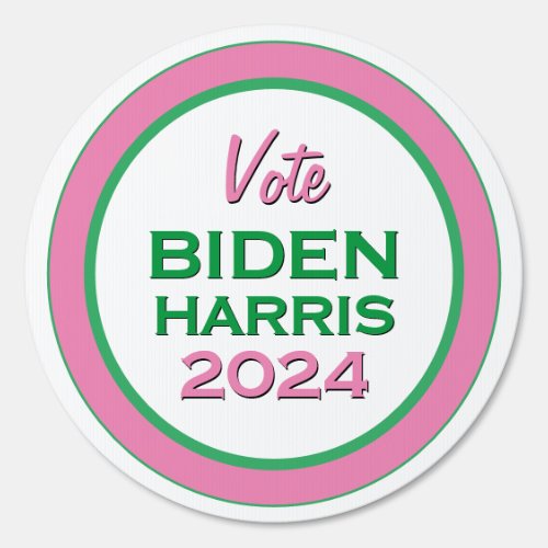 BIDEN HARRIS 2024 Pink Green Campaign Yard Sign