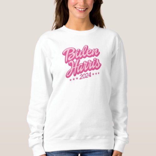 Biden Harris 2024 Pink Sweatshirt