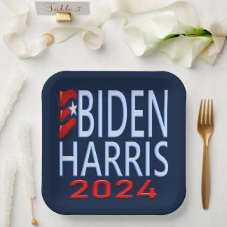 Biden Harris 2024 Presidential Election Paper Plates