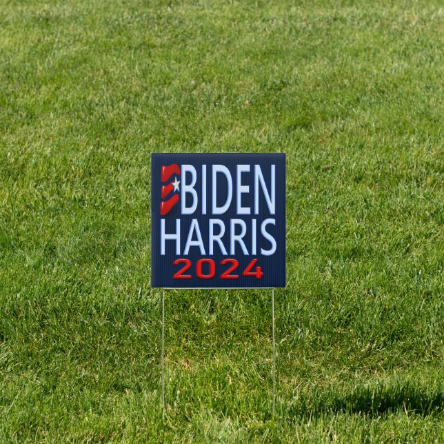 Biden Harris 2024 Presidential Election Square Sign (Insitu)
