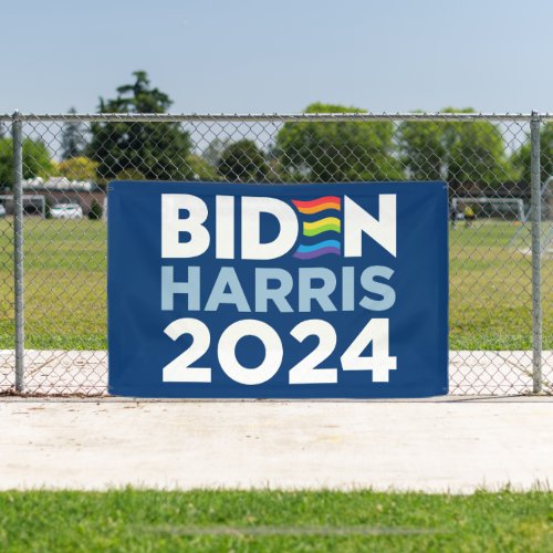 Biden Harris 2024 Rainbow Flag LGBT Banner