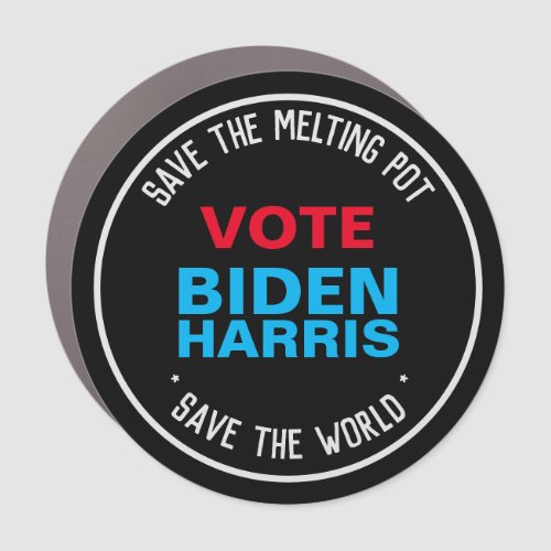 Biden Harris 2024 Save The Melting Pot Car Magnet