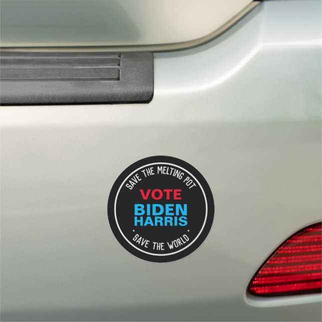 Biden Harris 2024 Save The Melting Pot Car Magnet (In Situ)