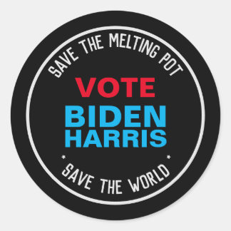Biden Harris 2024 Save The Melting Pot Classic Round Sticker