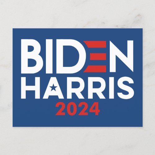 Biden Harris 2024 star _ Red White Blue Postcard