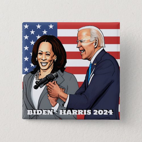 Biden _ Harris   2024 US Presidential Election Button