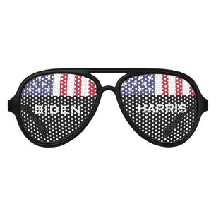 BIDEN HARRIS 2024 USA Flag Party Aviators Aviator Sunglasses