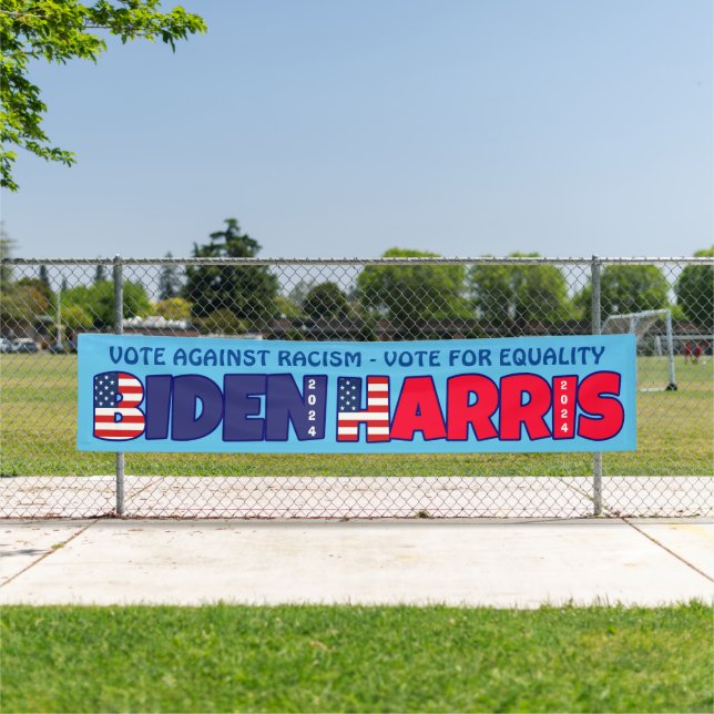 Biden Harris 2024 Vote Against Racism Banner (Insitu)