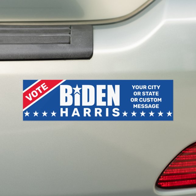 Biden Harris 2024 Vote Democratic Political Bumper Sticker (On Car)