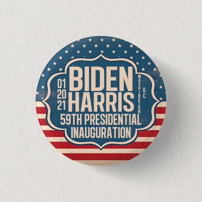 Biden Harris 59th Inauguration Commemorative Button (Front)