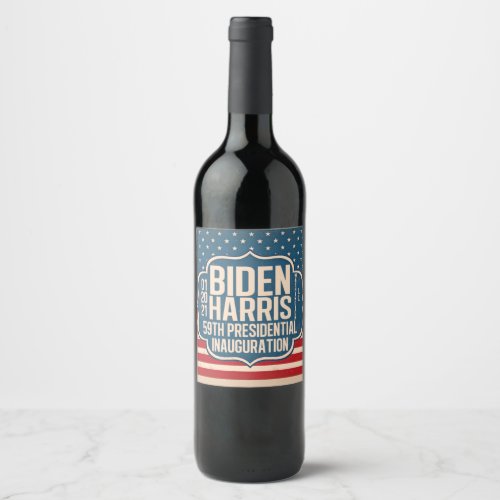 Biden Harris 59th Inauguration Commemorative Wine Label