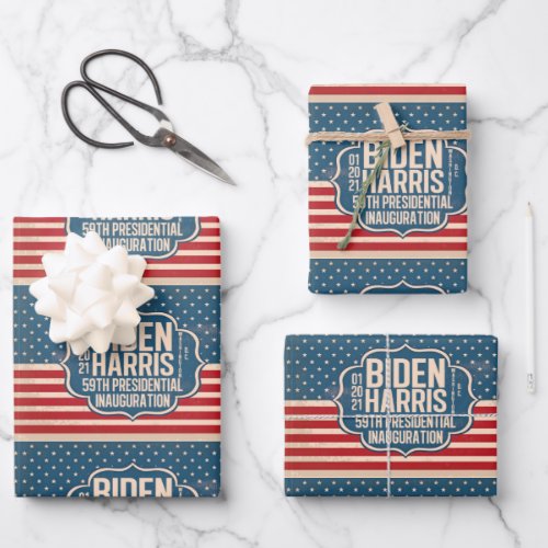 Biden Harris 59th Inauguration Commemorative Wrapping Paper Sheets
