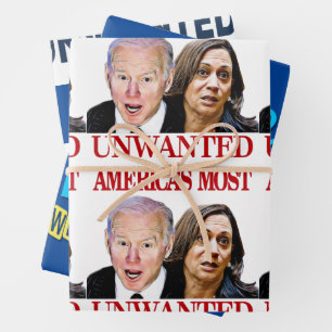 Biden Harris America's Most Unwanted Anti 3 styles Wrapping Paper Sheets