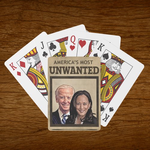 Biden Harris Americas Most Unwanted Poster Style  Poker Cards