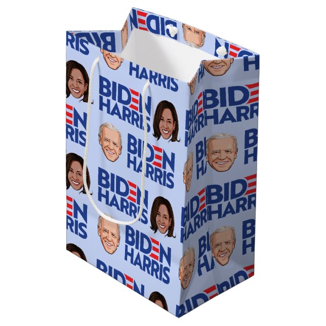Biden Harris Birthday Medium Gift Bag (Front Angled)
