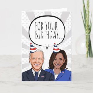 BIDEN HARRIS BIRTHDAY: Us in the White House Card