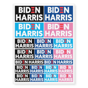 Biden / Harris Black Blue Pink Temporary Tattoos