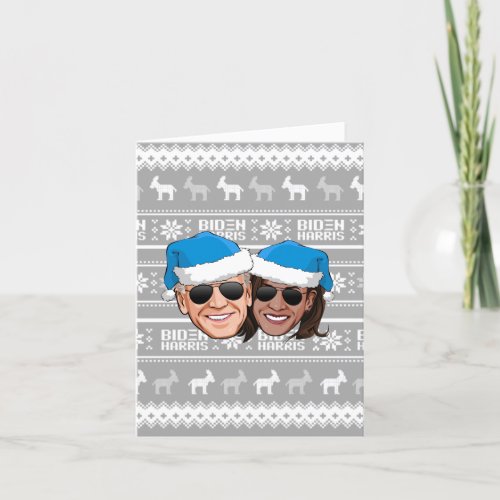 Biden Harris Blue Hat Holiday Card