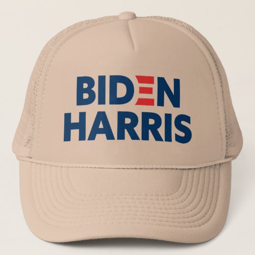 Biden  Harris Blue Logo Khaki Trucker Hat