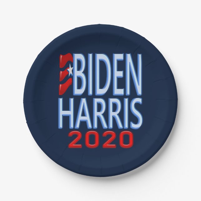 Biden Harris Democratic 2020 Election Party Paper Plates (Front)
