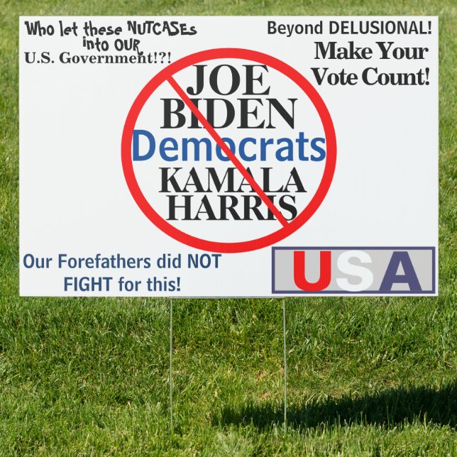 Biden Harris Democrats EDIT NAMES Sign (Insitu)