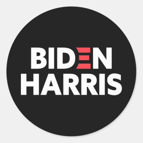 Biden  Harris Election Campaign Black and White Classic Round Sticker