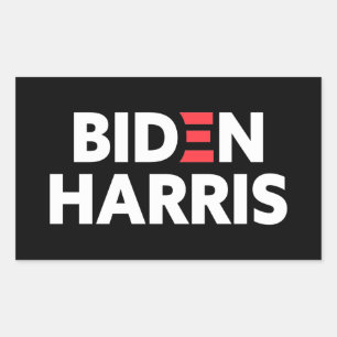 Biden / Harris Election Campaign Black and White Rectangular Sticker