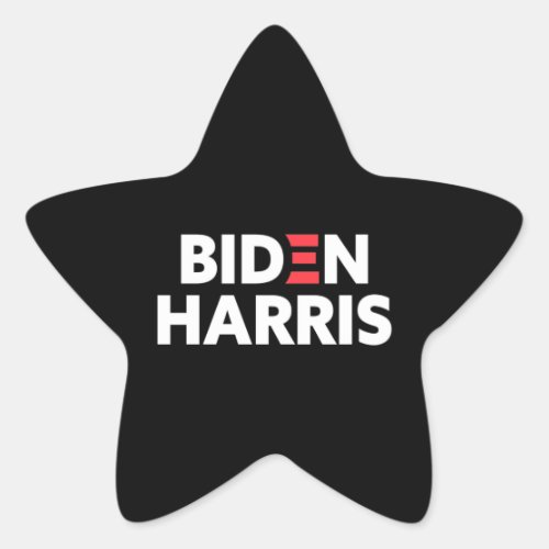 Biden  Harris Election Campaign Black and White Star Sticker